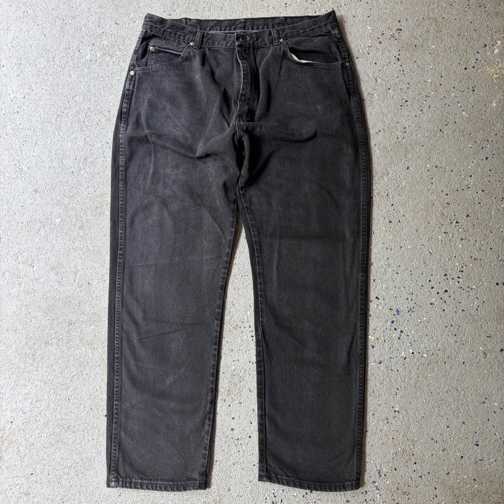 Wrangler Authentic Jeans 96501CS Men 38x30 Faded Black Straight Leg Cotton Pants